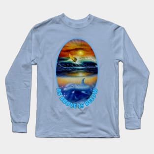 Surfing t-shirt designs dolphins Long Sleeve T-Shirt